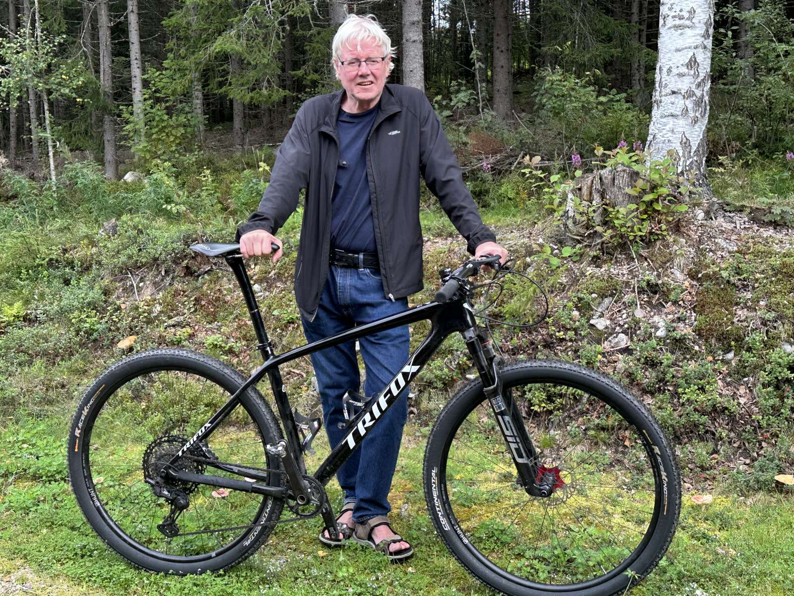 Arne Vegard med sin Birken-klare sykkel.